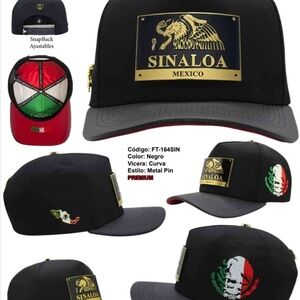 Sinaloa Mexico Black Cap with Gold Logo